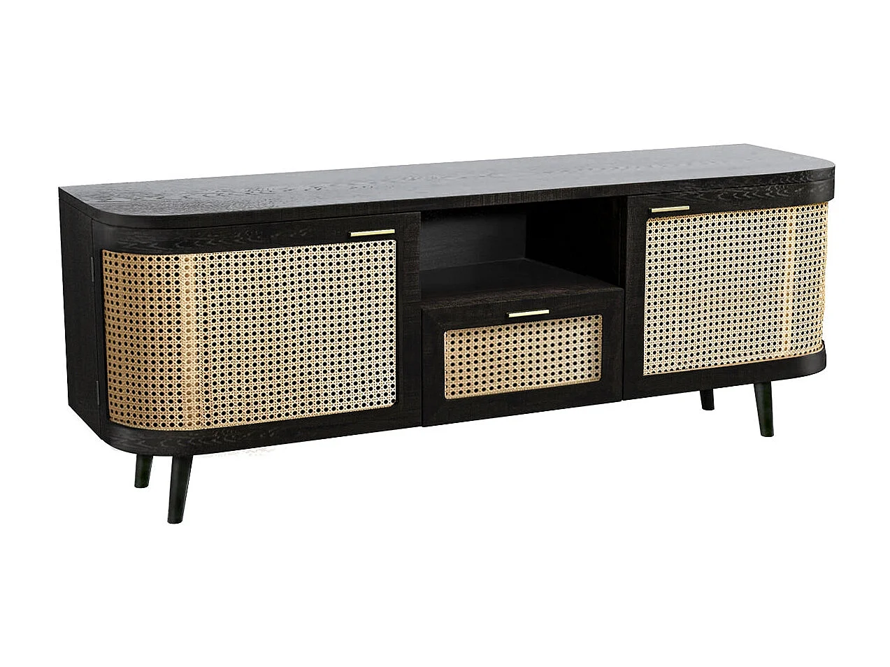 Soporte de TV de madera de mango y caña - Wendy