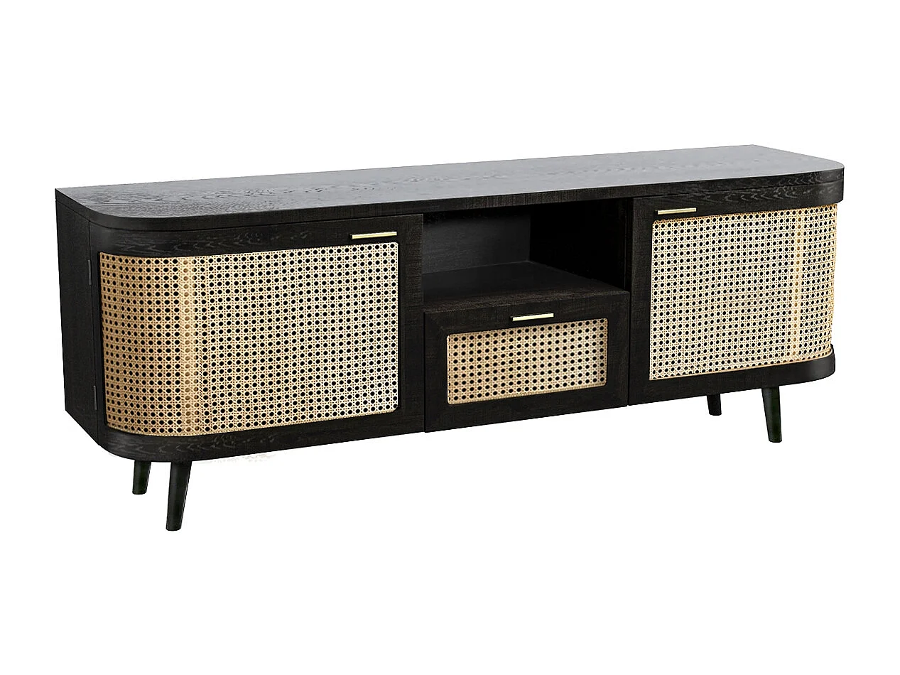 Soporte de TV de madera de mango y caña - Wendy