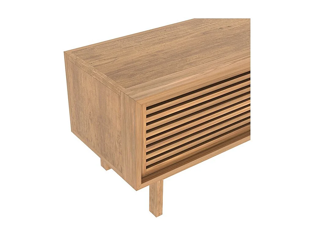 Mueble de TV en madera de teca, 2 puertas correderas - Bormes