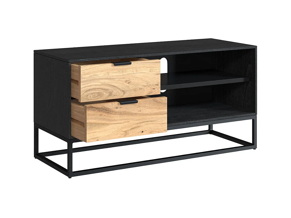 Meuble TV en bois d'acacia et métal 90 cm - Jakson