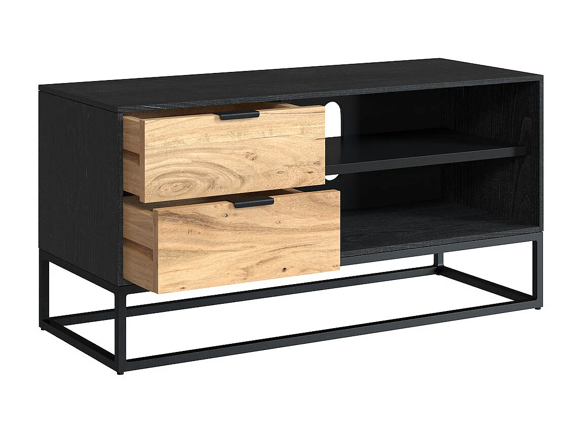 Meuble TV en bois d'acacia et métal 90 cm - Jakson