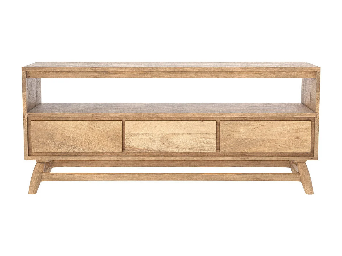 Meuble TV en bois de manguier 120 cm - Edgar