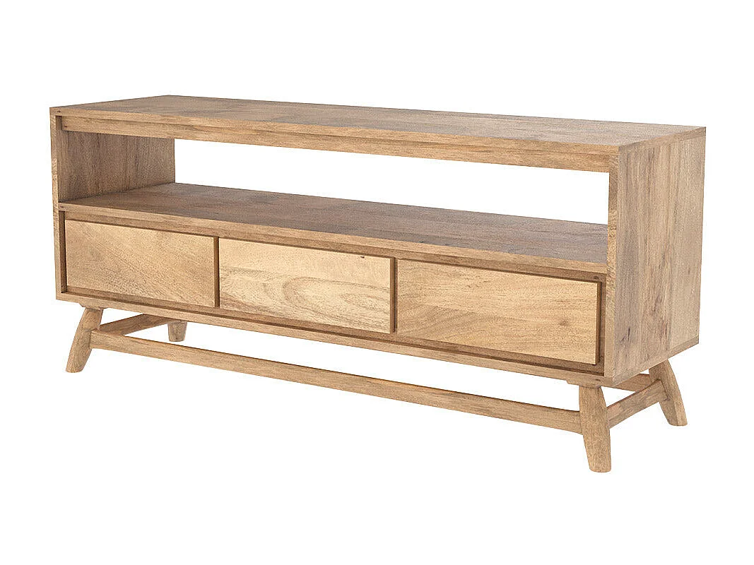 Meuble TV en bois de manguier 120 cm - Edgar