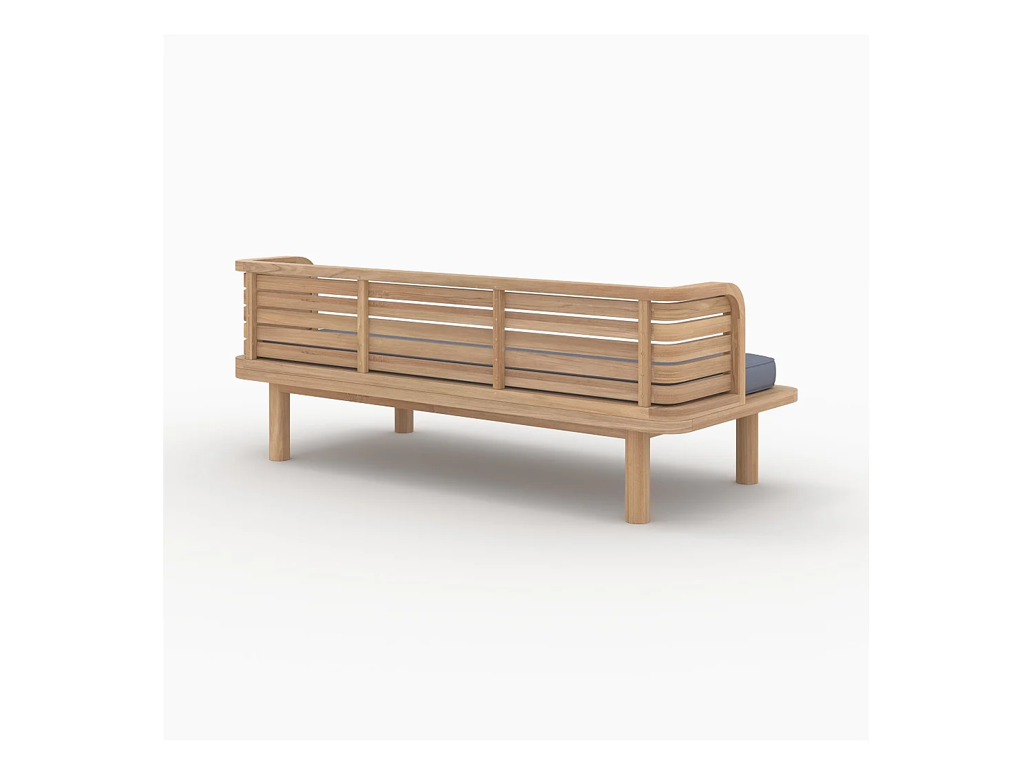 Panca da giardino in teak e cuscino grigio 2 posti - Kilda