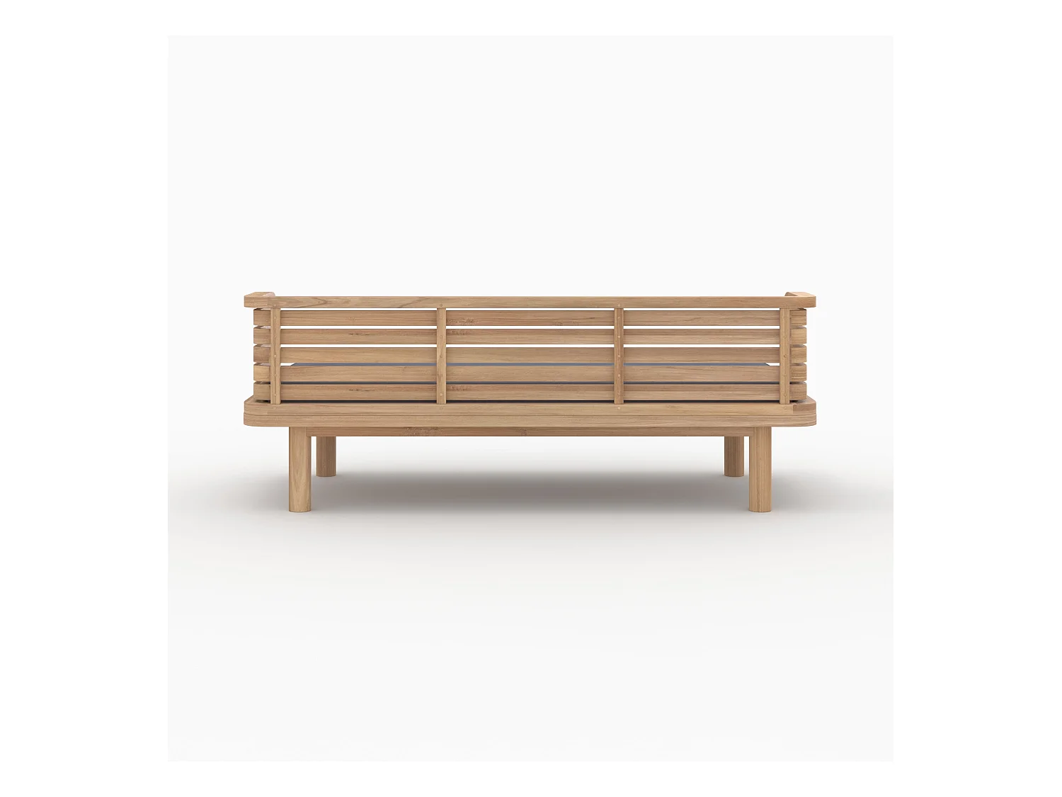 Panca da giardino in teak e cuscino grigio 2 posti - Kilda