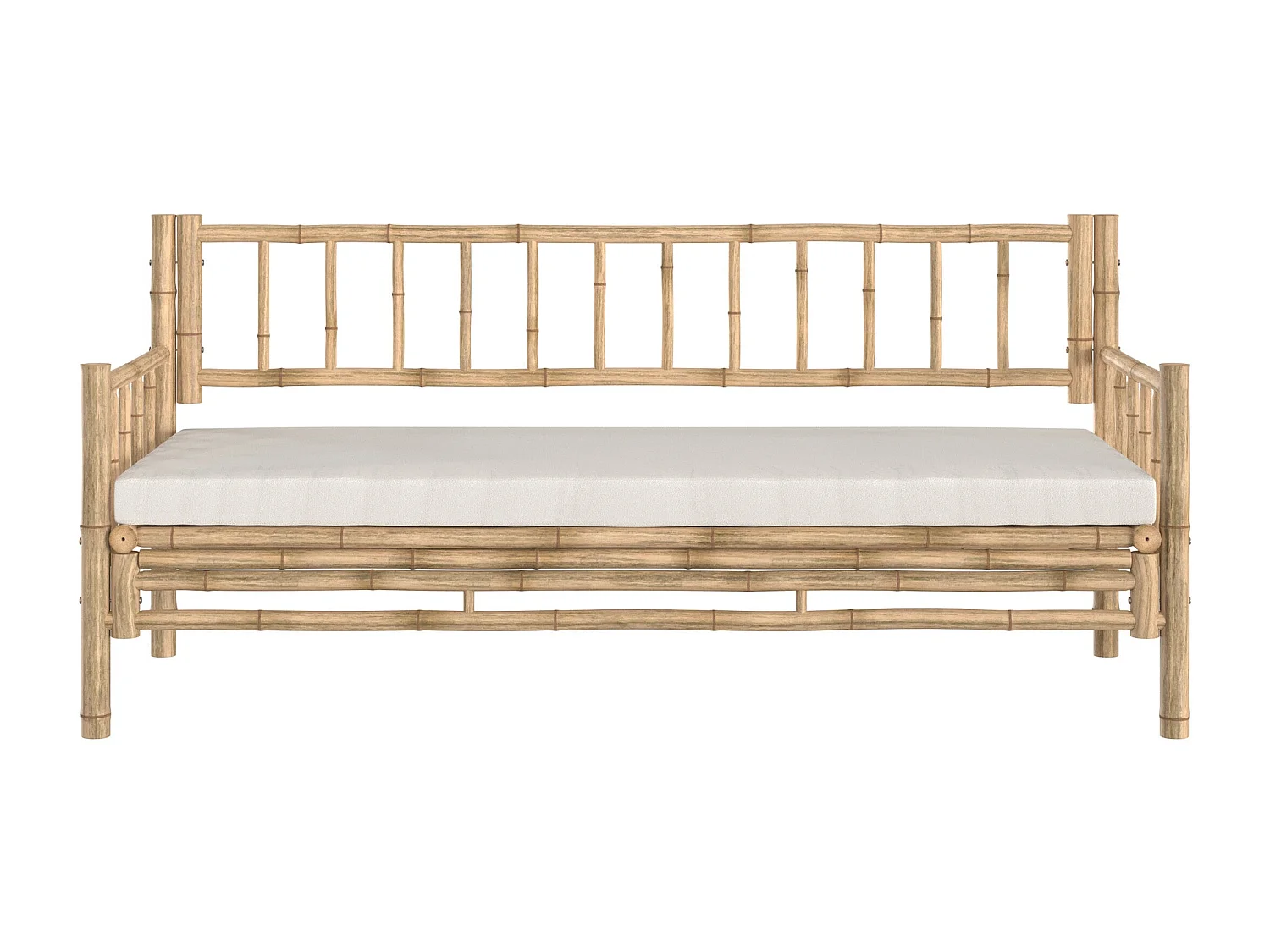 Canapé de jardin 3 places en bambou naturel - Vadella