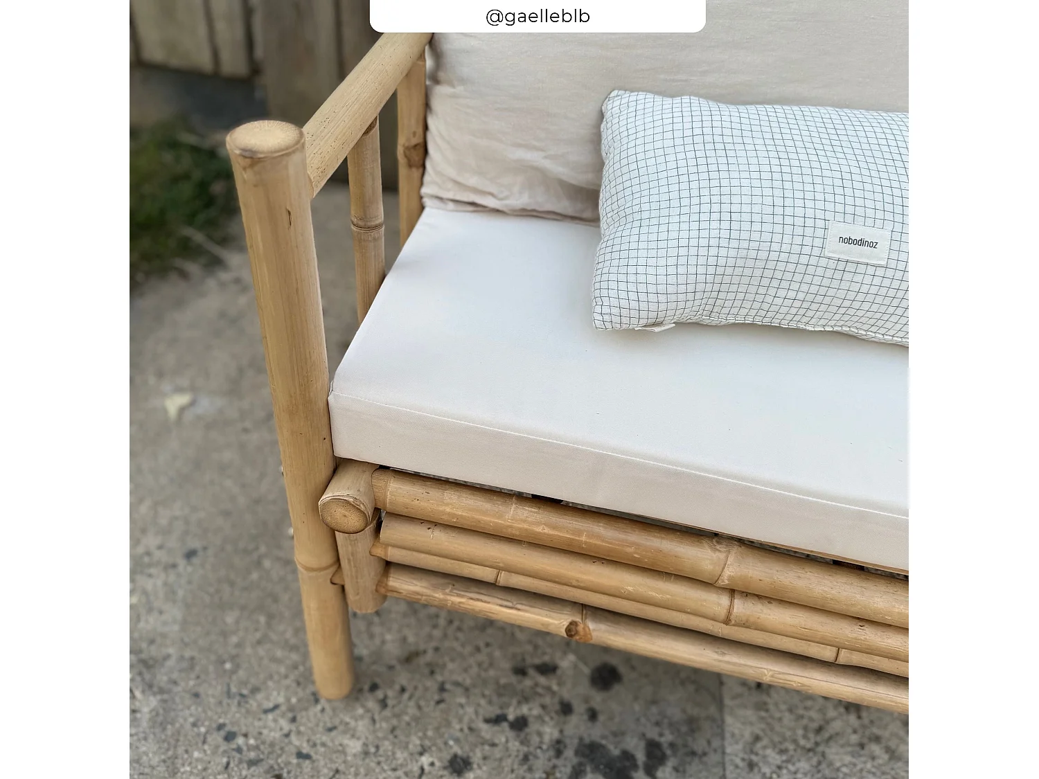 Canapé de jardin 3 places en bambou naturel - Vadella