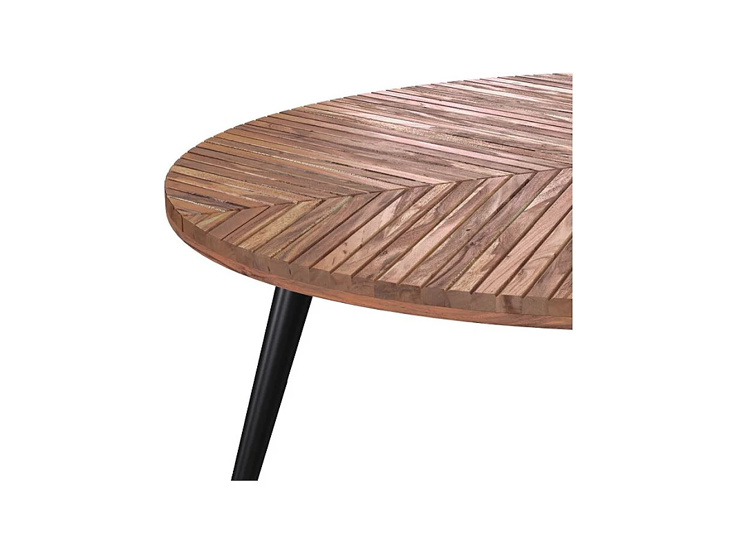 Table basse ronde en bois d'acacia D80 cm - Ella