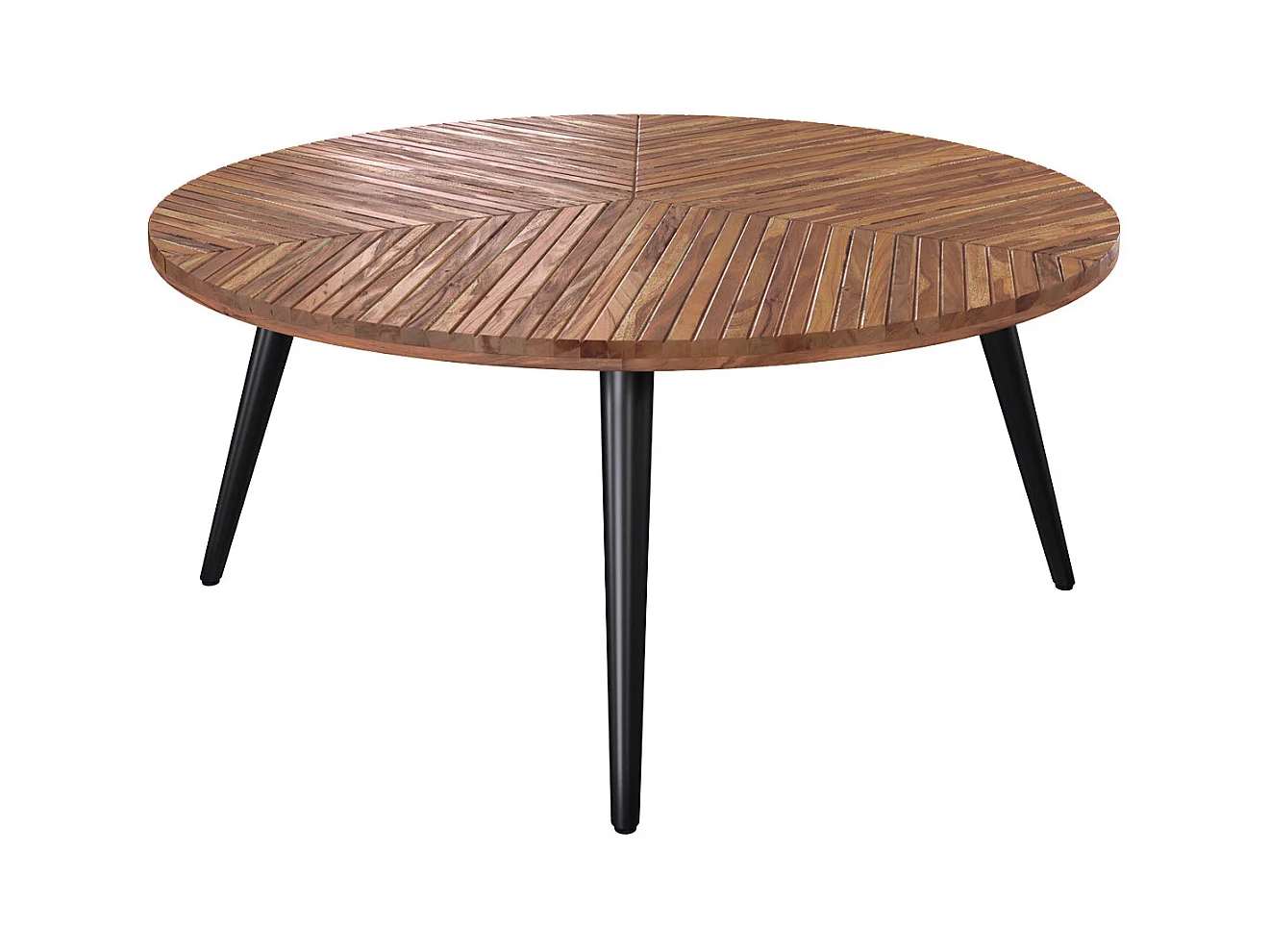 Table basse ronde en bois d'acacia D80 cm - Ella