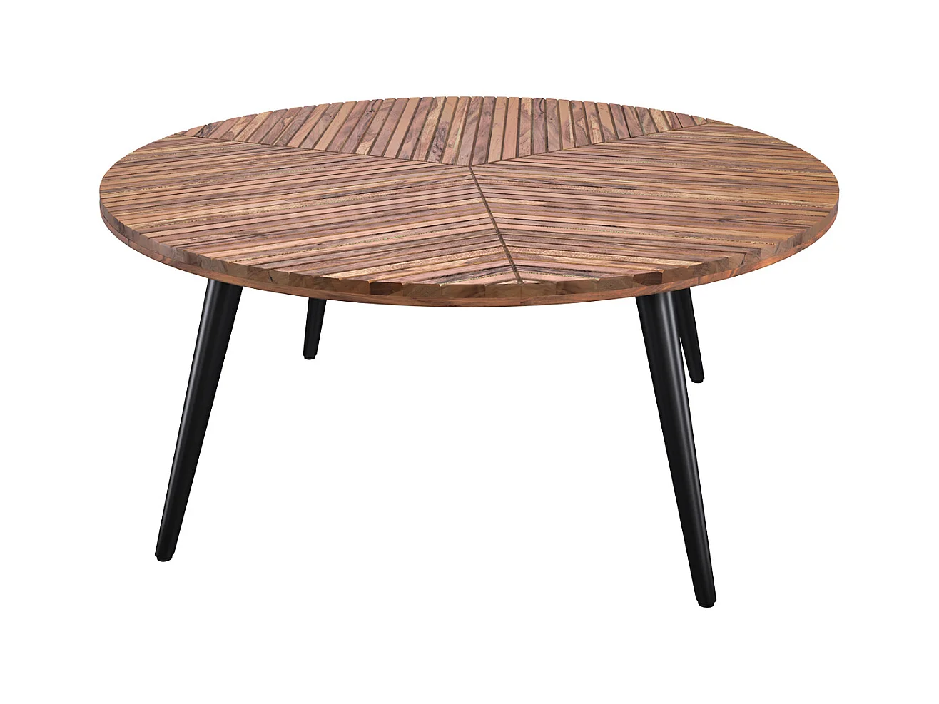 Table basse ronde en bois d'acacia D80 cm - Ella