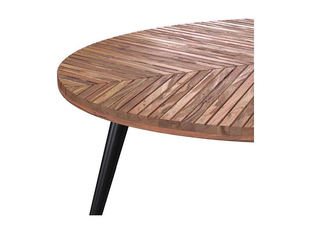 Table basse ronde en bois d'acacia D80 cm - Ella