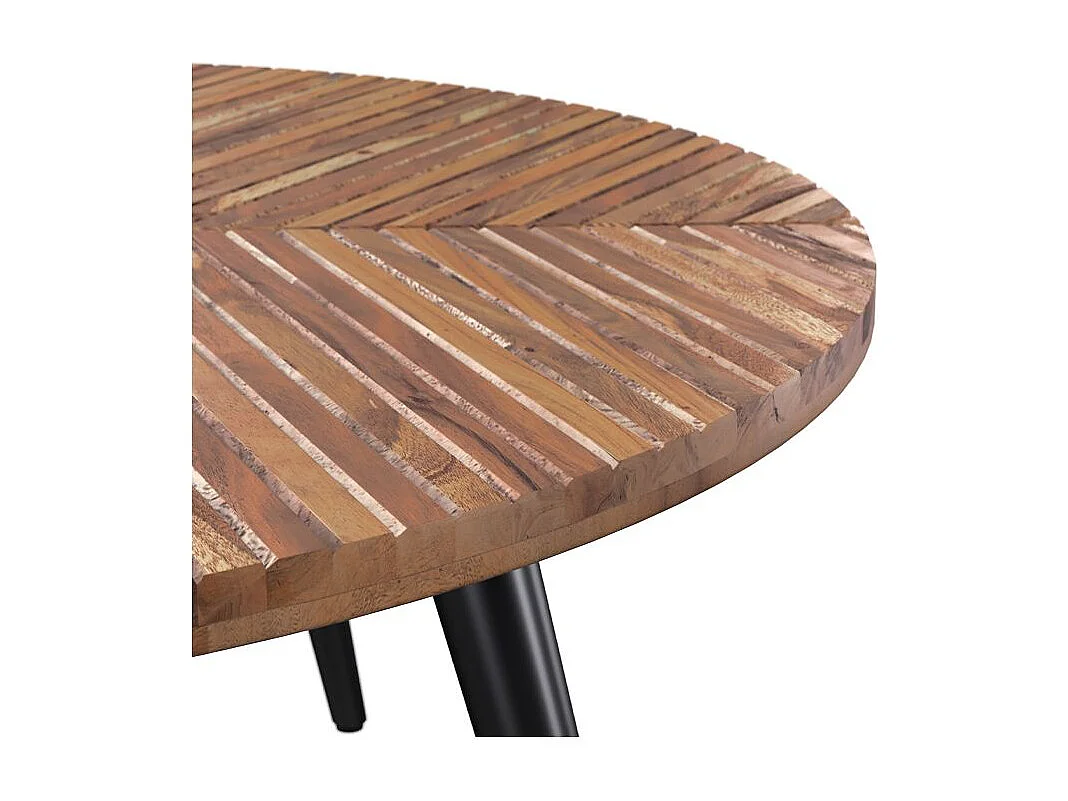 Table basse ronde en bois d'acacia D80 cm - Ella