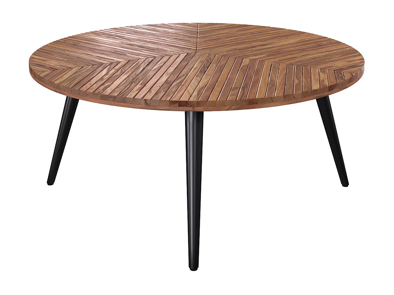 Table basse ronde en bois d'acacia D80 cm - Ella