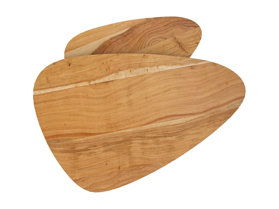 Table basse d'acacia ovale gigogne en bois (lot de 2) - Kiwi