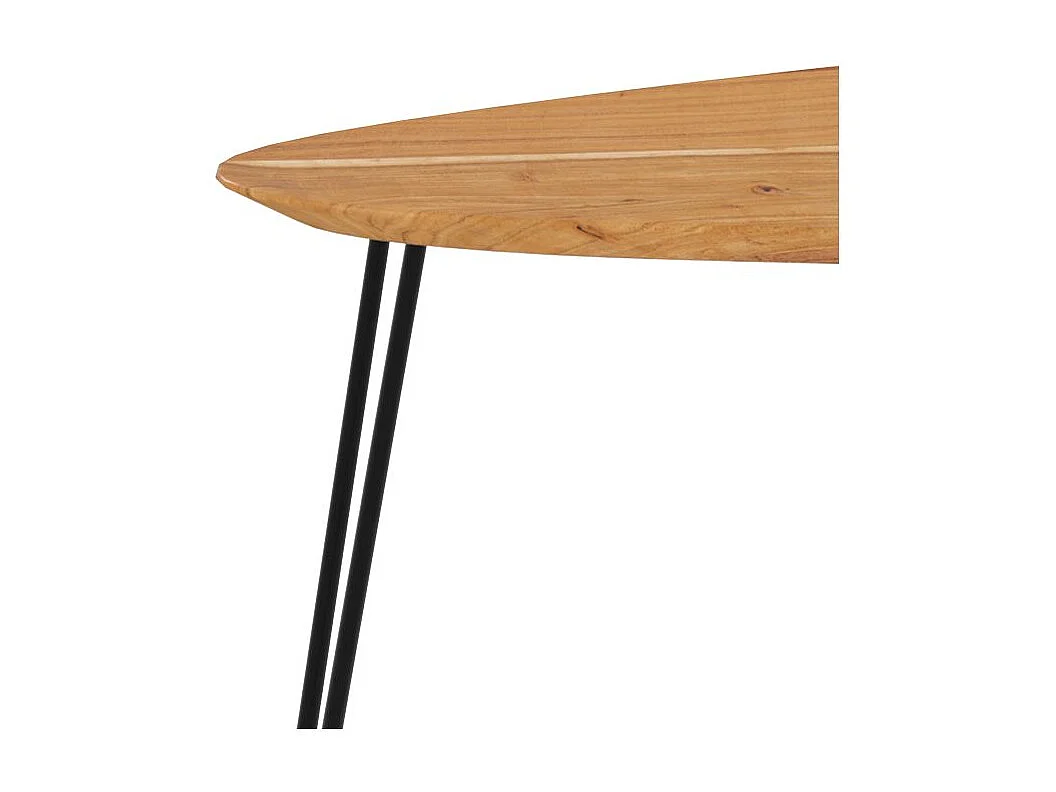 Table basse d'acacia ovale gigogne en bois (lot de 2) - Kiwi