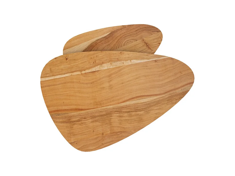 Tavolini sovrapponibili ovale in legno (set di 2) - Kiwi
