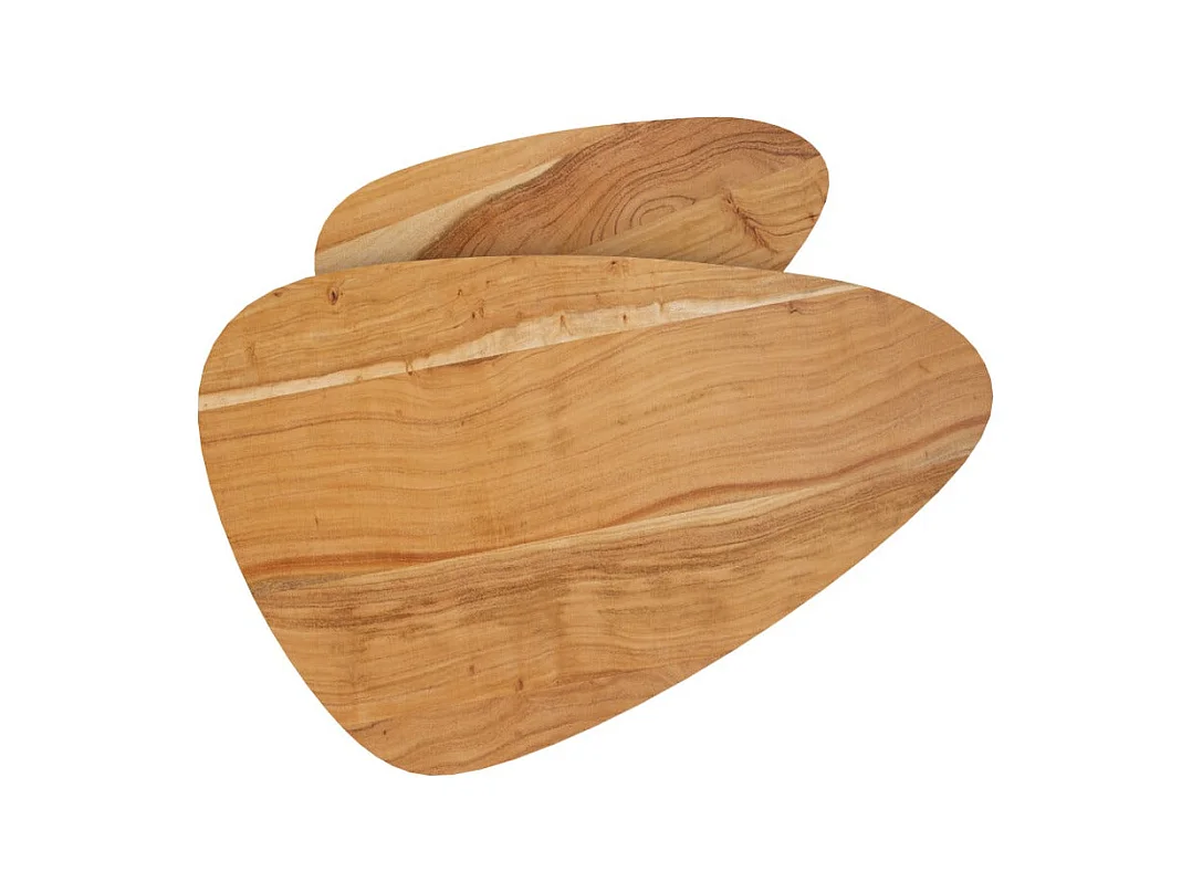 Tavolini sovrapponibili ovale in legno (set di 2) - Kiwi