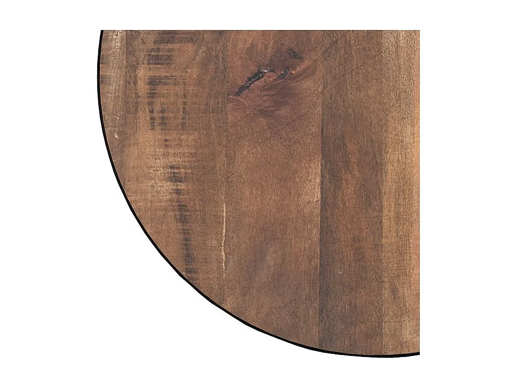 Tavolino rotondo in legno massiccio e metallo 70 cm - Tajy