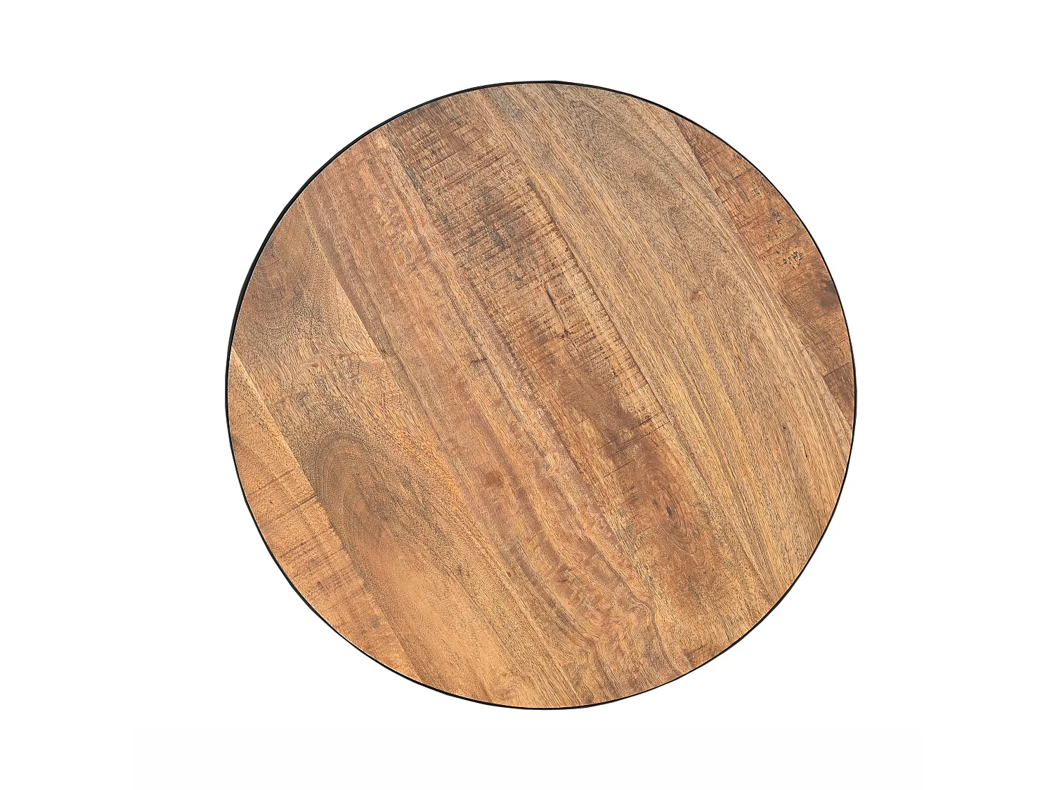 Tavolino rotondo in legno massello e metallo D70 cm - Tajy