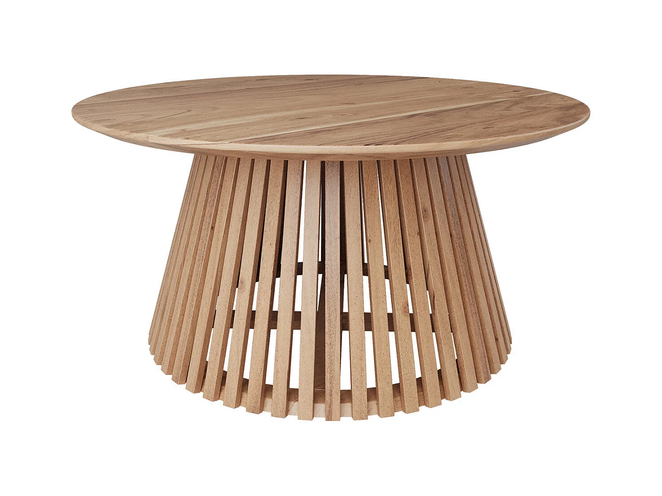 Mesa de centro redonda de madera de acacia ÿ80cm - Képès