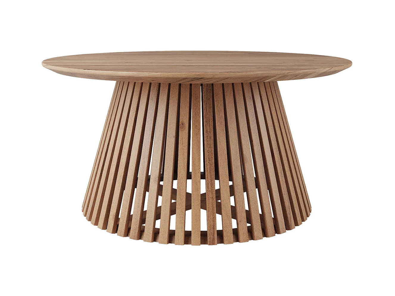 Mesa de centro redonda de madera de acacia ÿ80cm - Képès