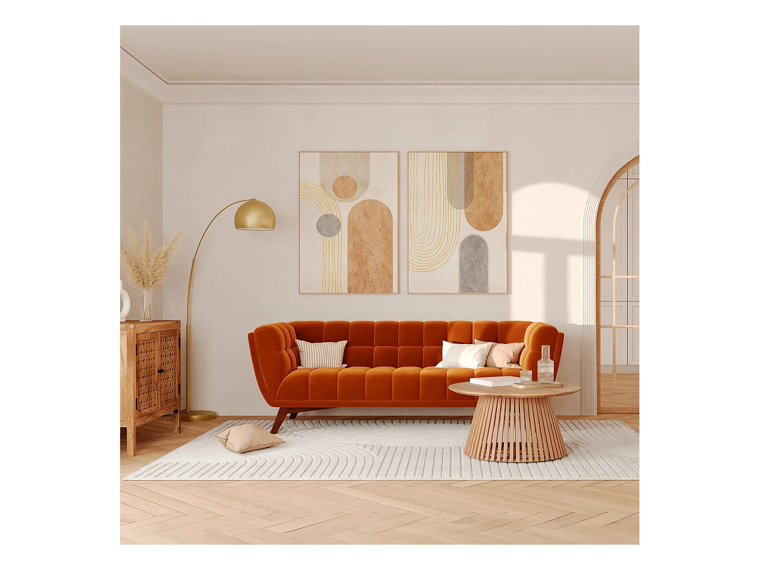 Mesa de centro redonda de madera de acacia ÿ80cm - Képès