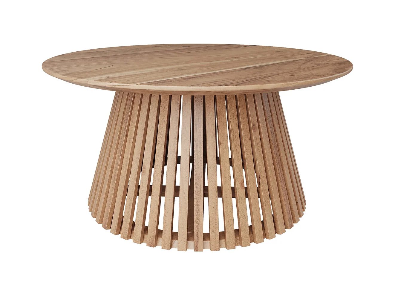 Table basse ronde en bois clair d'acacia D80 cm  - Képès