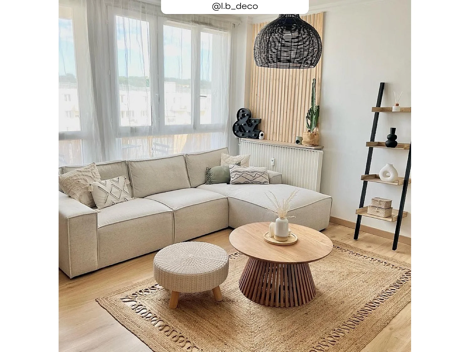 Table basse ronde en bois clair d'acacia D80 cm - Képès