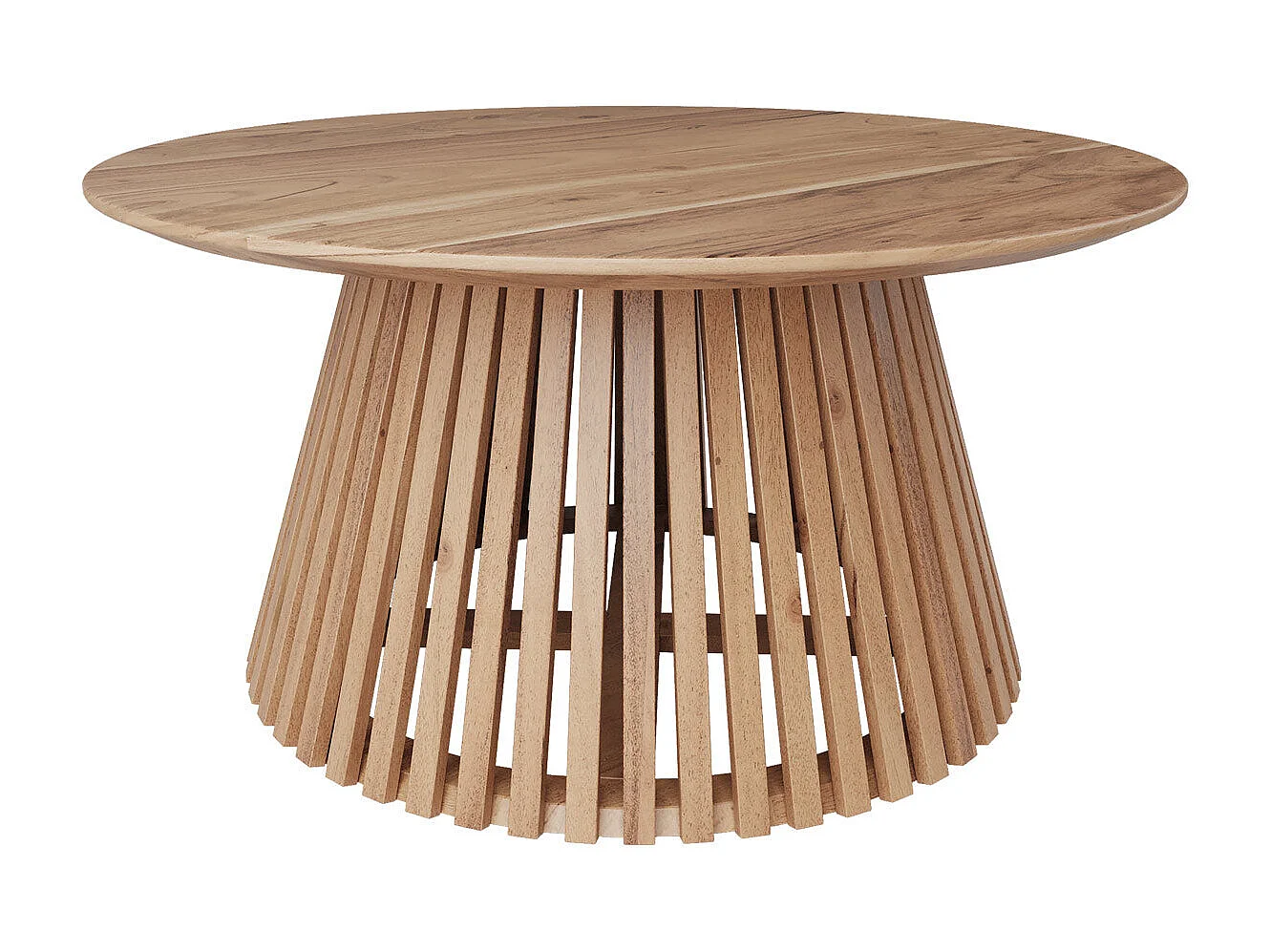 Table basse ronde en bois clair d'acacia D80 cm - Képès