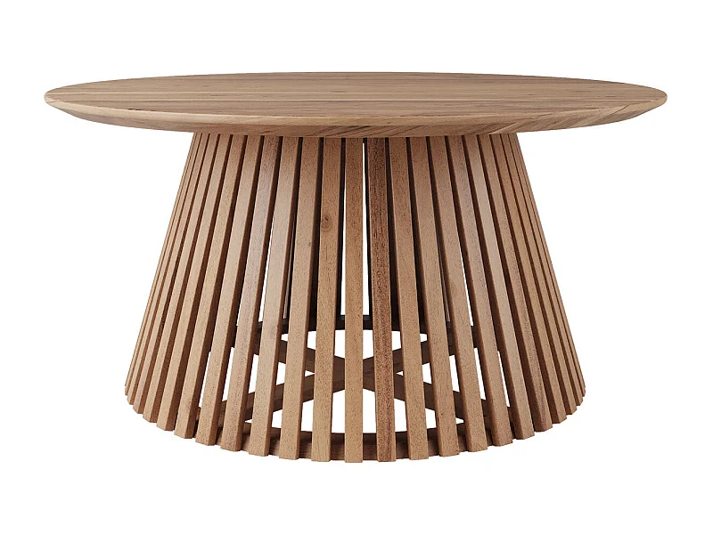Mesa de centro redonda de madera de acacia ÿ80cm - Képès
