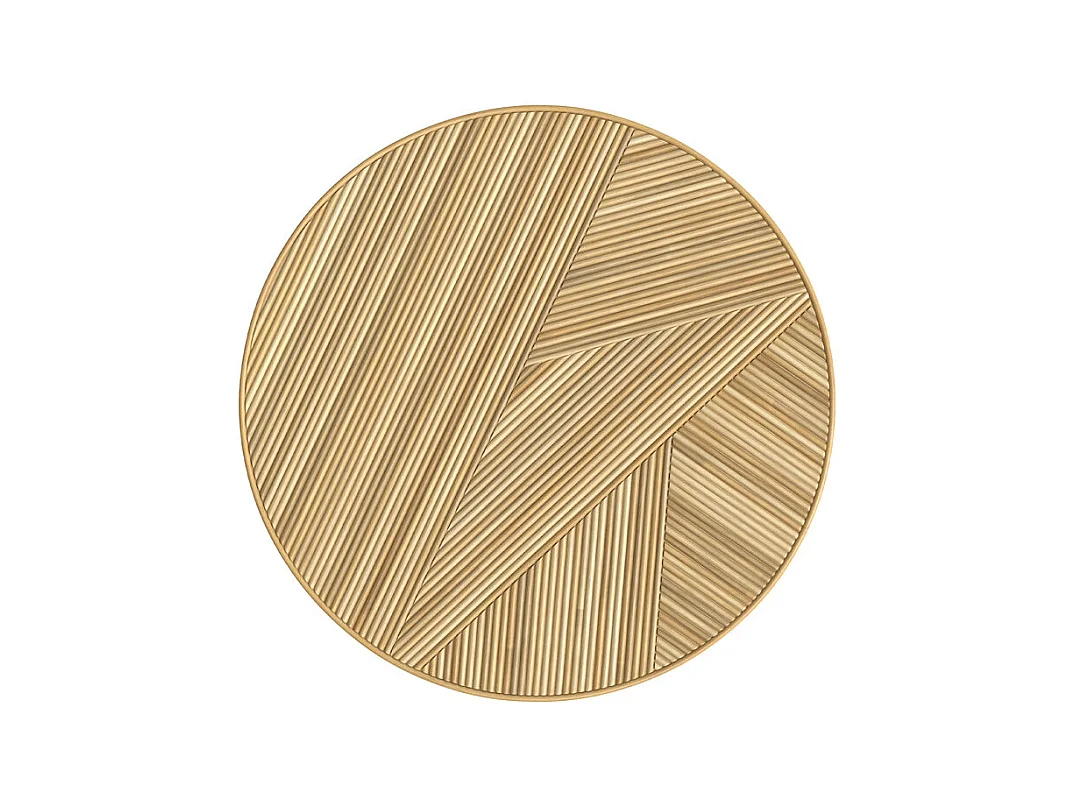 Tavolino rotondo ÿ80 in rattan naturale - Hélène