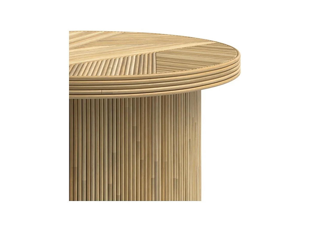 Table basse ronde D80 cm en rotin naturel - Hélène