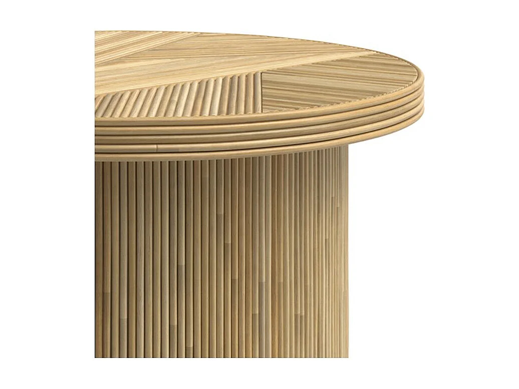 Table basse ronde D80 cm en rotin naturel - Hélène