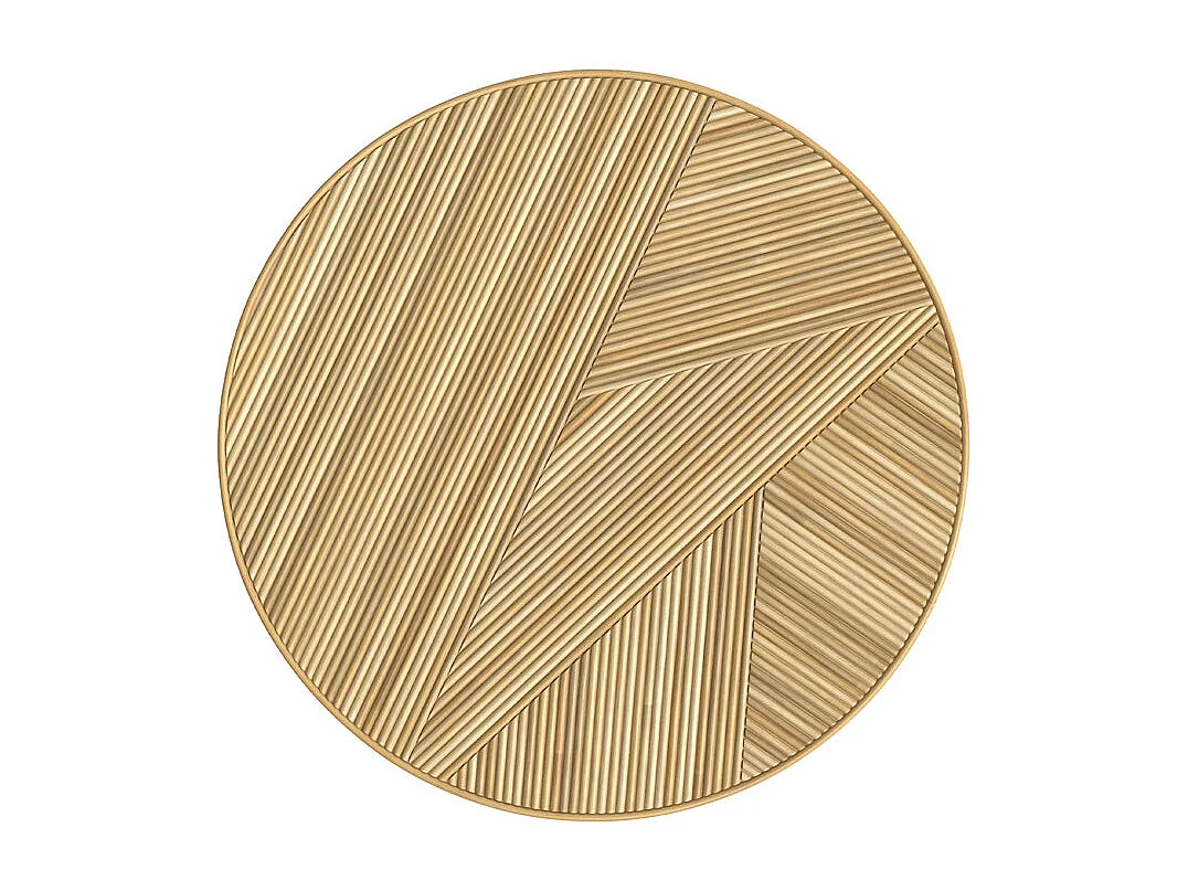 Table basse ronde D80 cm en rotin naturel - Hélène