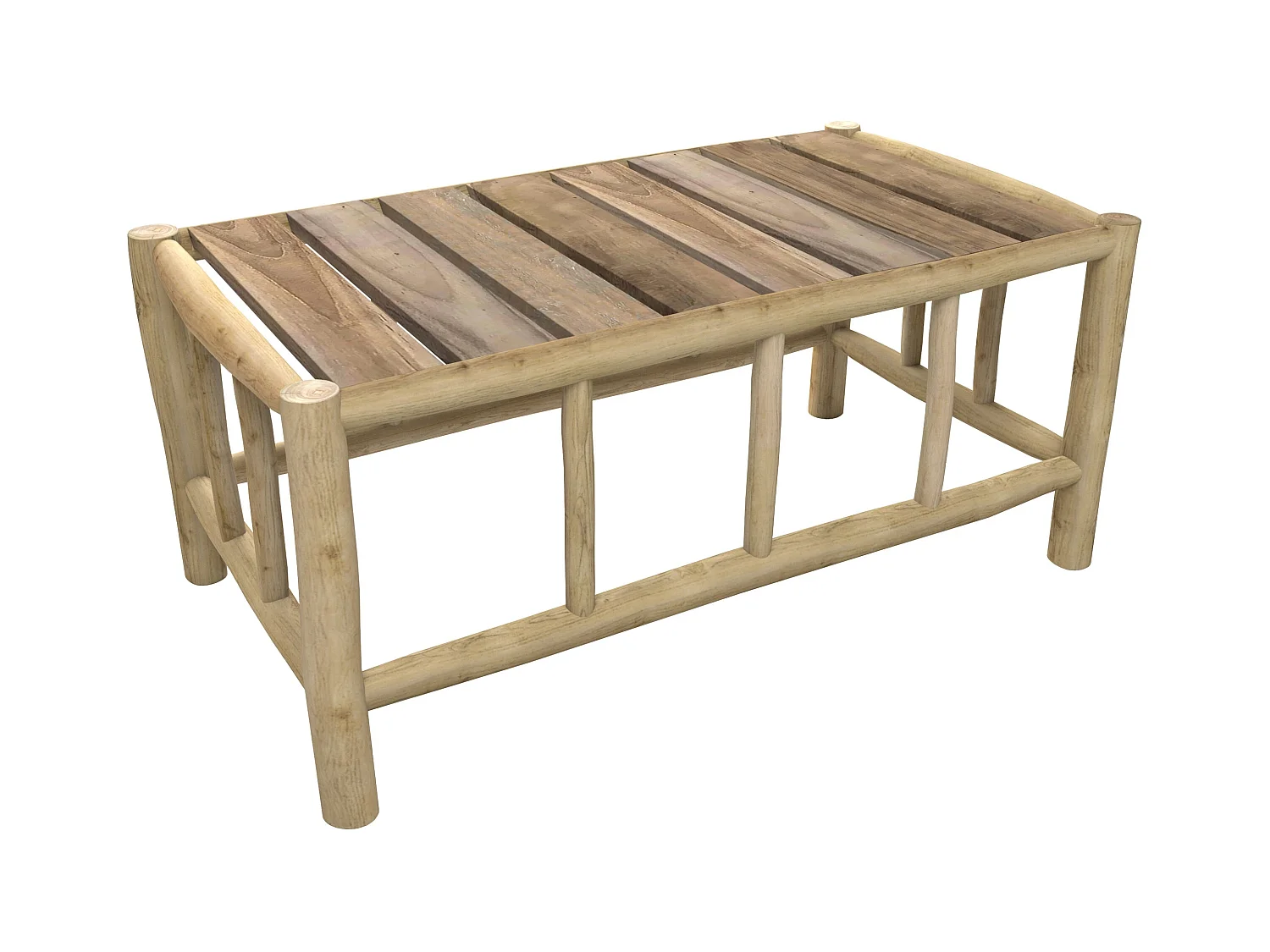 Mesa de centro rectangular de teca para jardín - Ily