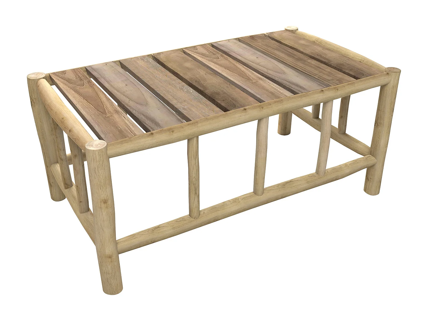 Mesa de centro rectangular de teca para jardín - Ily