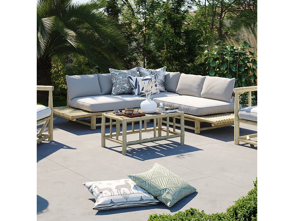 Mesa de centro rectangular de teca para jardín - Ily