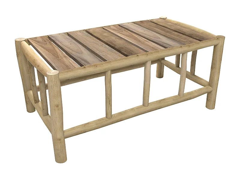 Table basse de jardin rectangulaire en teck - Ily