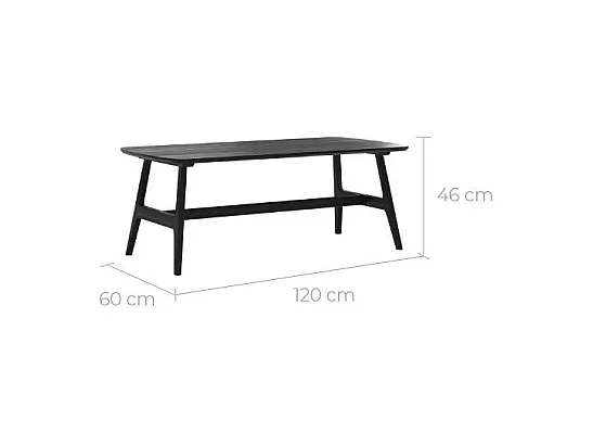 Table basse 120 cm en bois noir - Suly
