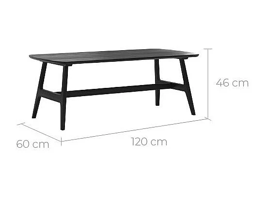 Tavolino in legno nero da 120 cm - Suly