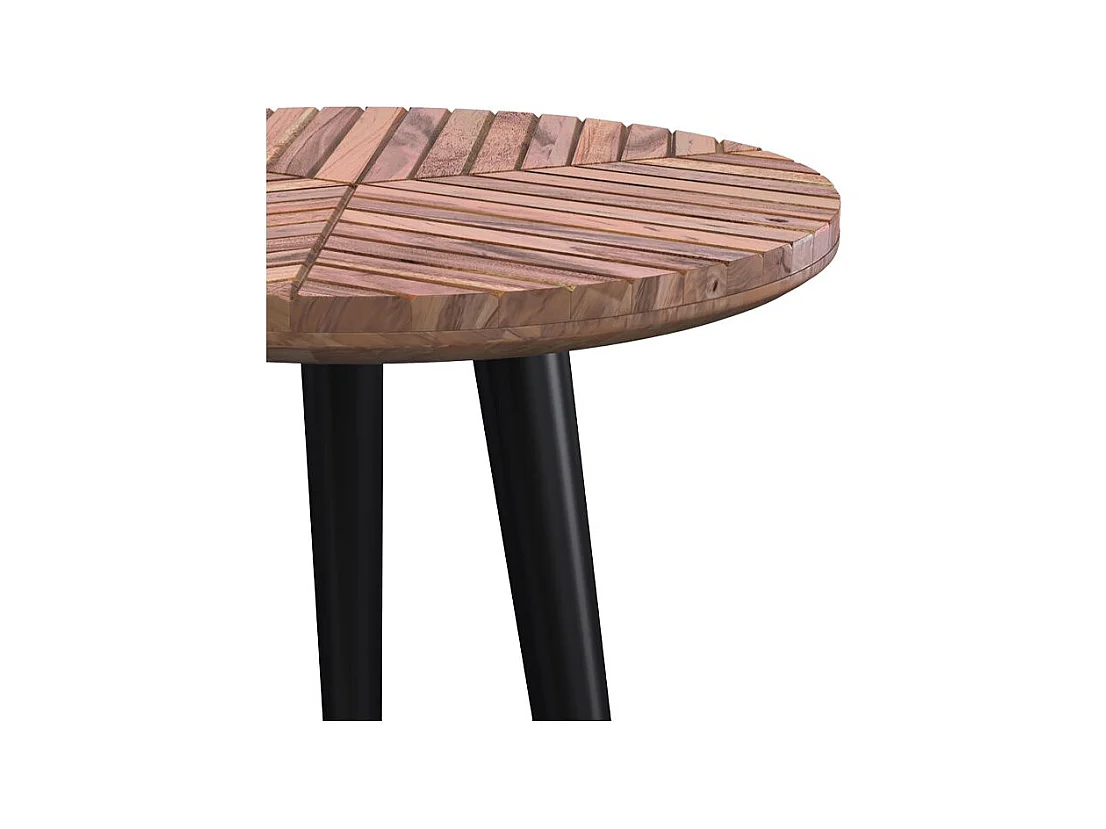 Mesa de centro redonda de 40 cm de diámetro en madera de acacia - Ella