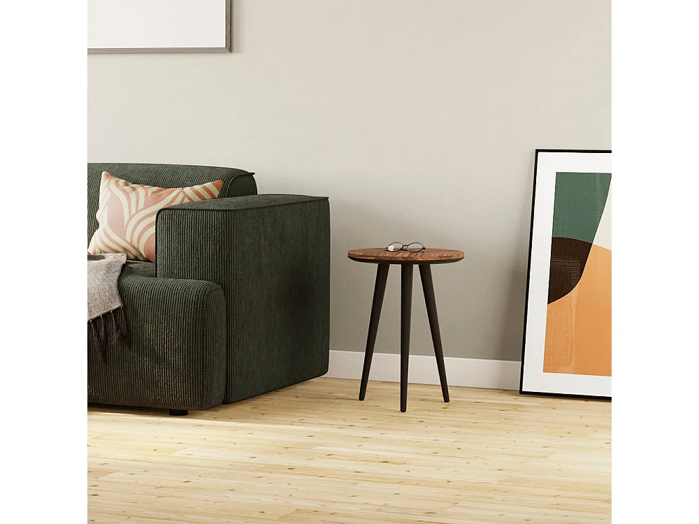 Mesa de centro redonda de 40 cm de diámetro en madera de acacia - Ella