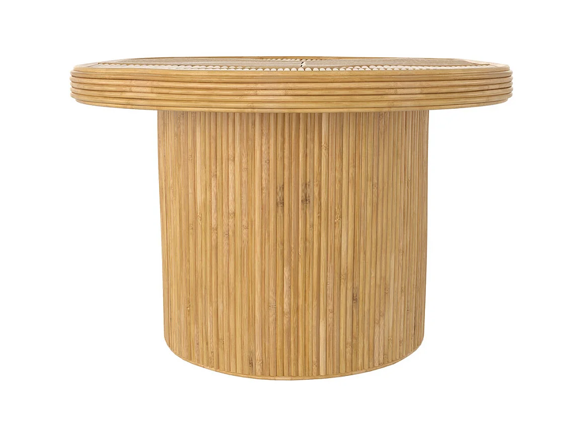 Tavolino ovale in rattan naturale - Hélène