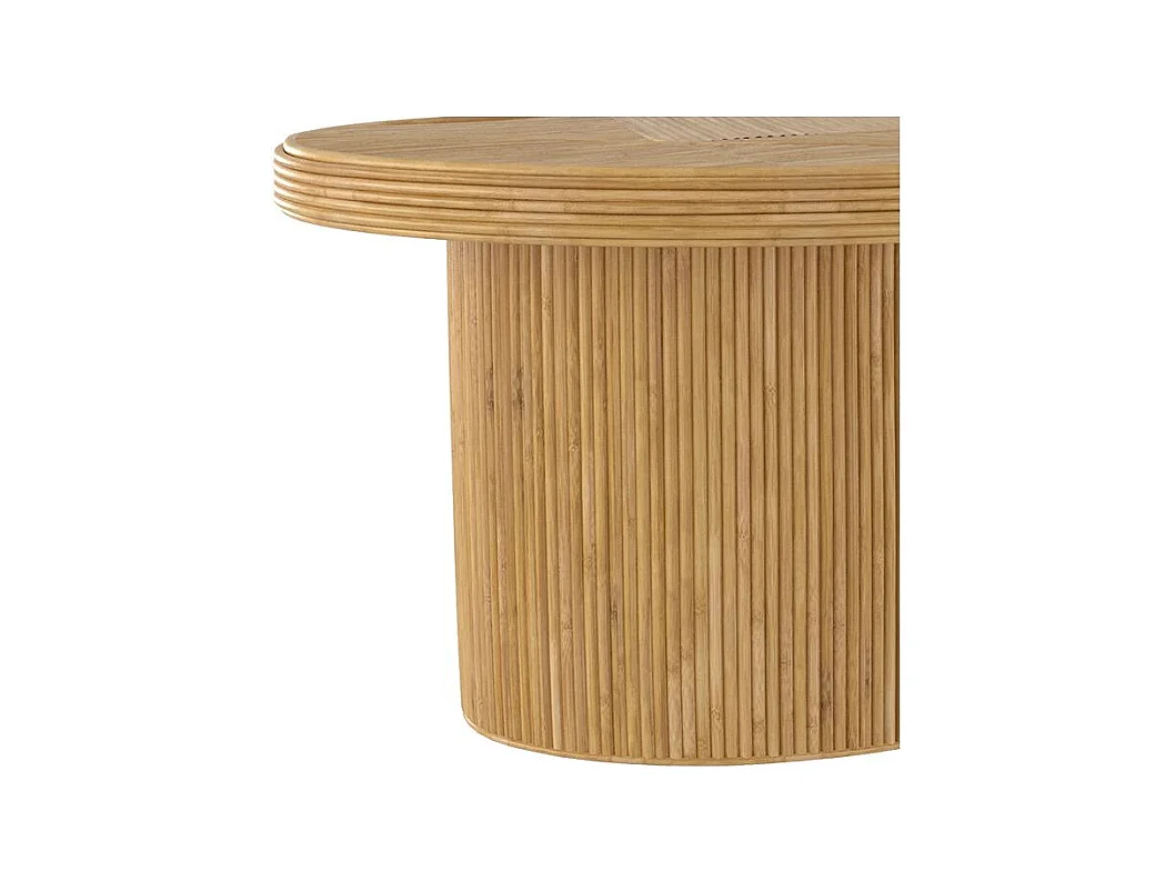 Tavolino ovale in rattan naturale - Hélène