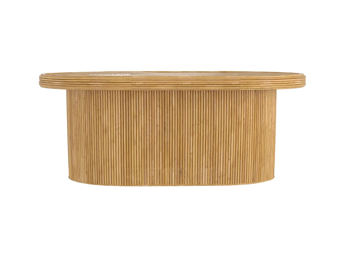 Tavolino ovale in rattan naturale - Hélène