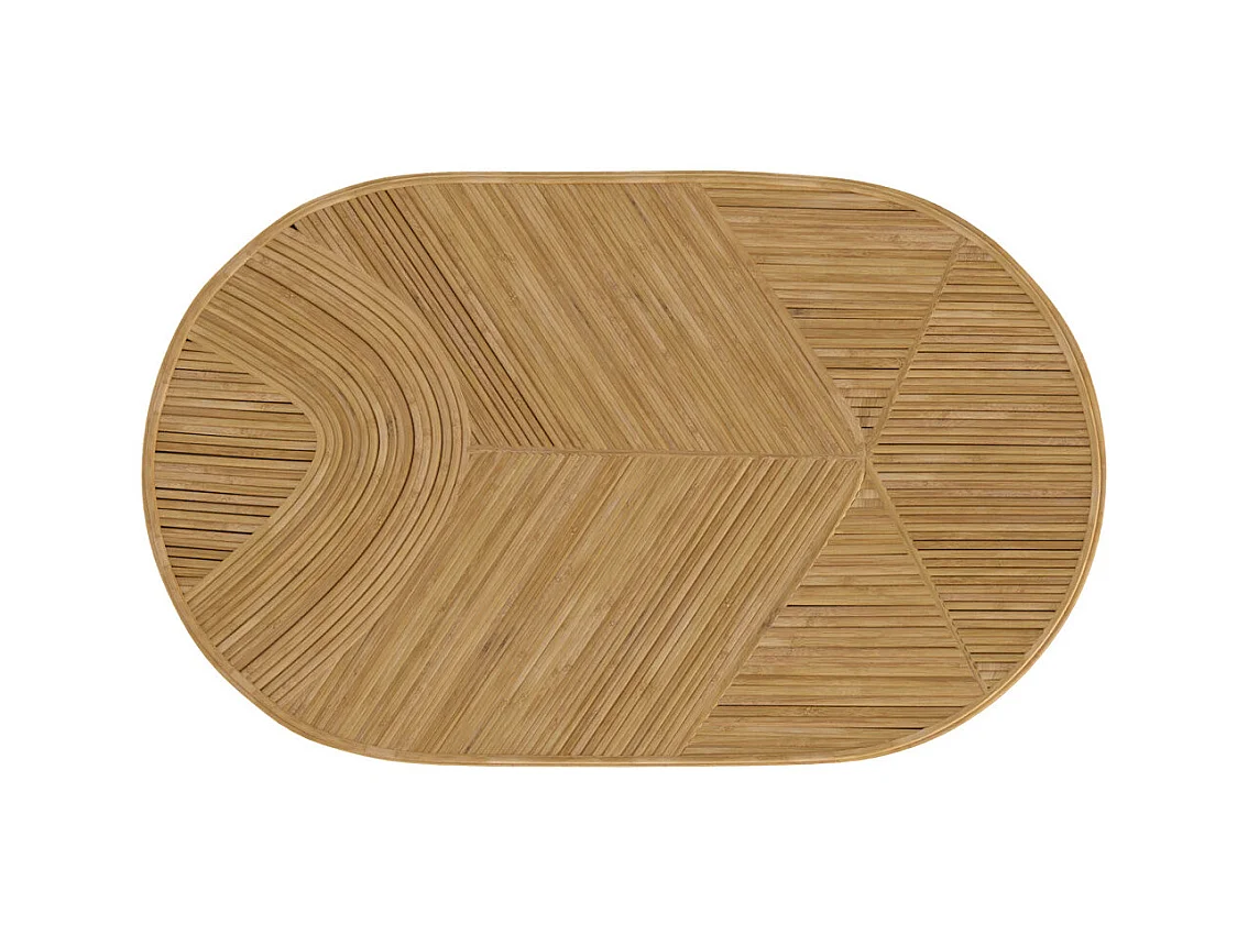 Tavolino ovale in rattan naturale - Hélène