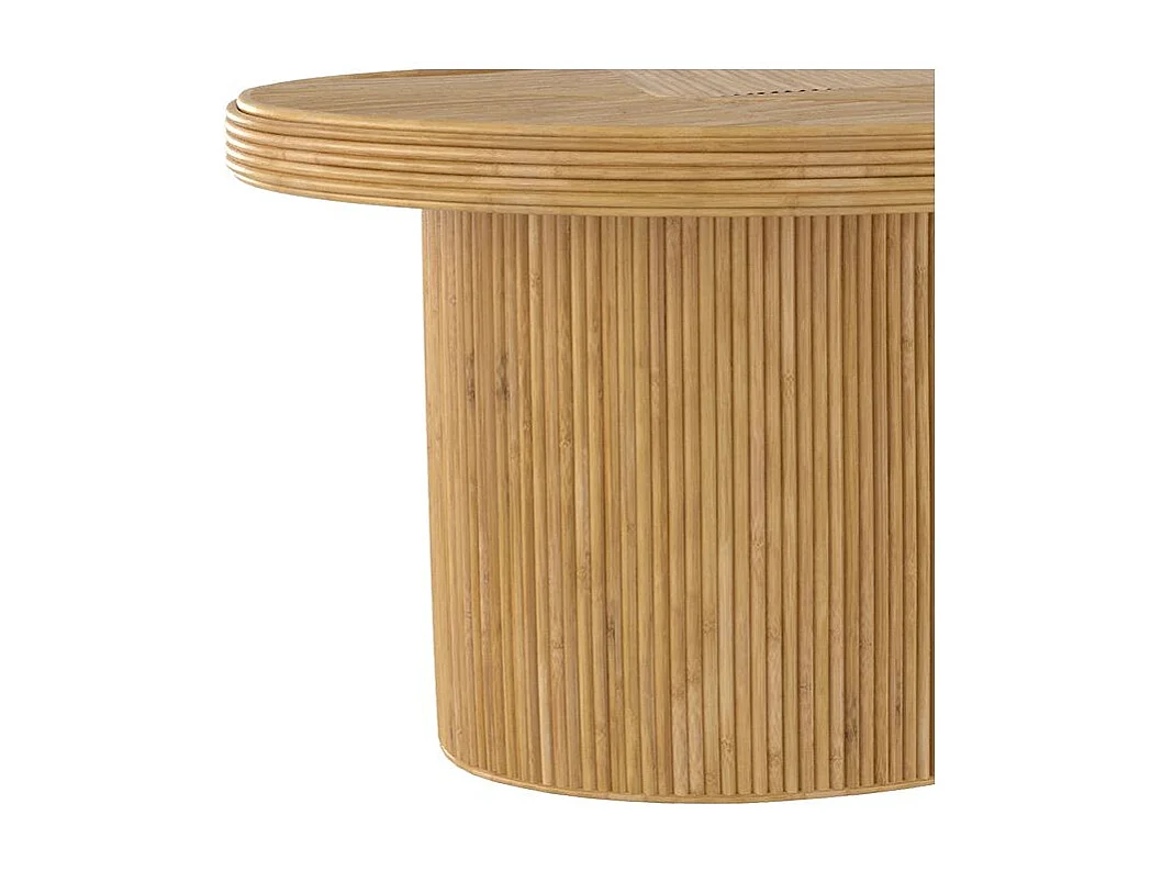 Table basse ovale en rotin naturel - Hélène