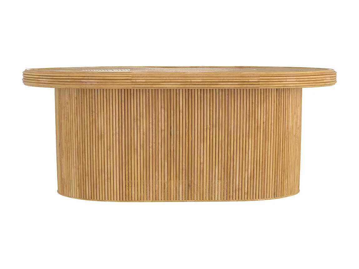 Table basse ovale en rotin naturel - Hélène