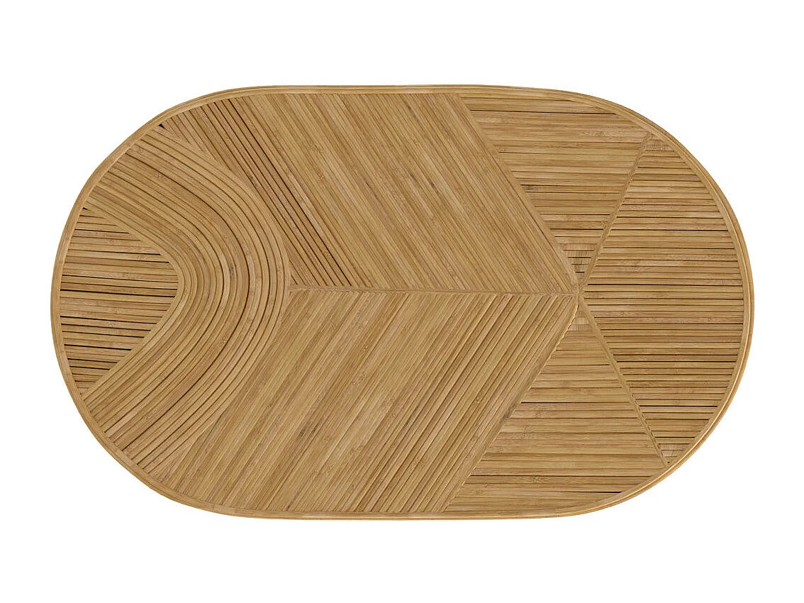 Table basse ovale en rotin naturel - Hélène