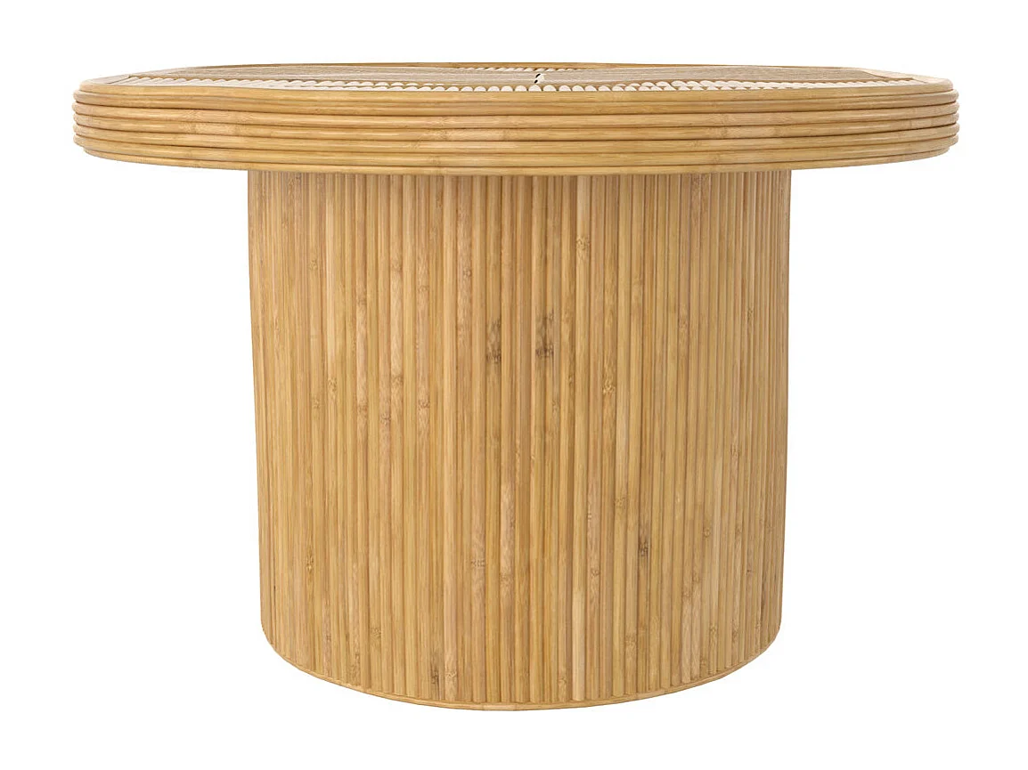 Table basse ovale en rotin naturel - Hélène